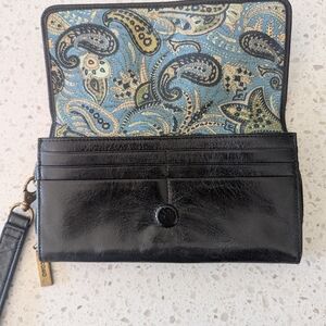 Black Leather HOBO Wallet Wristlette